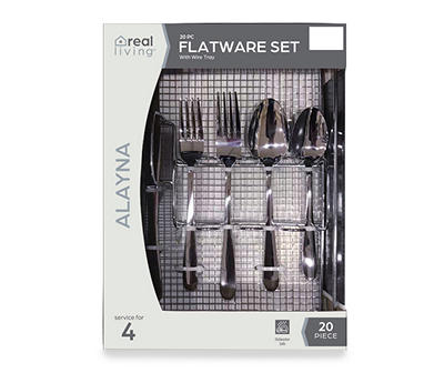 Alayna 20-Piece Flatware Set With Wire Tray
