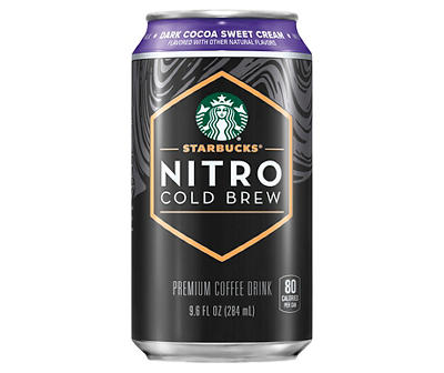 Starbucks Nitro Cold Brew Premium Coffee Drink Dark Cocoa Sweet Cream Flavored 9.6 Fl Oz Can