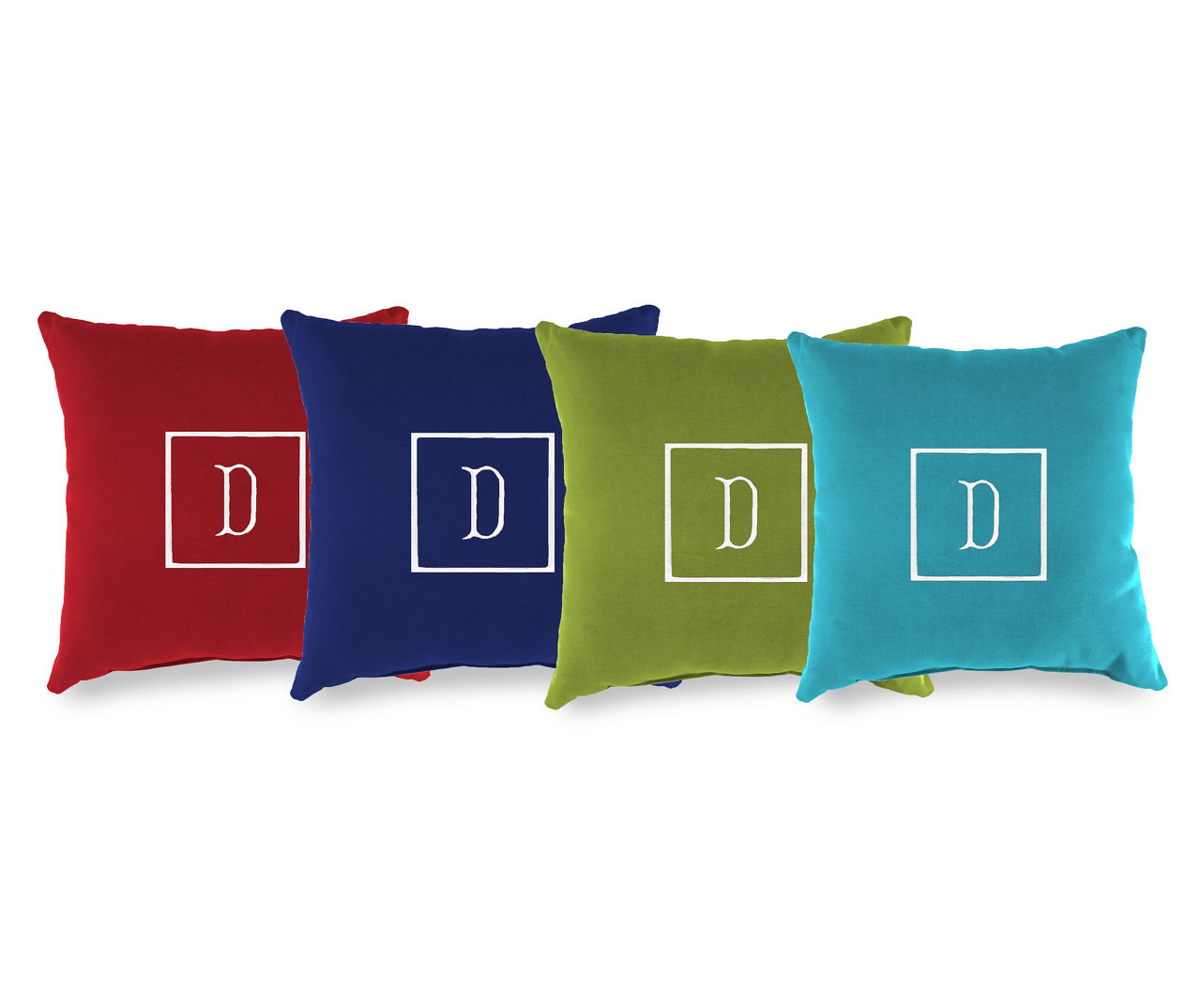 "D" Red Monogram Indoor/Outdoor Throw Pillow