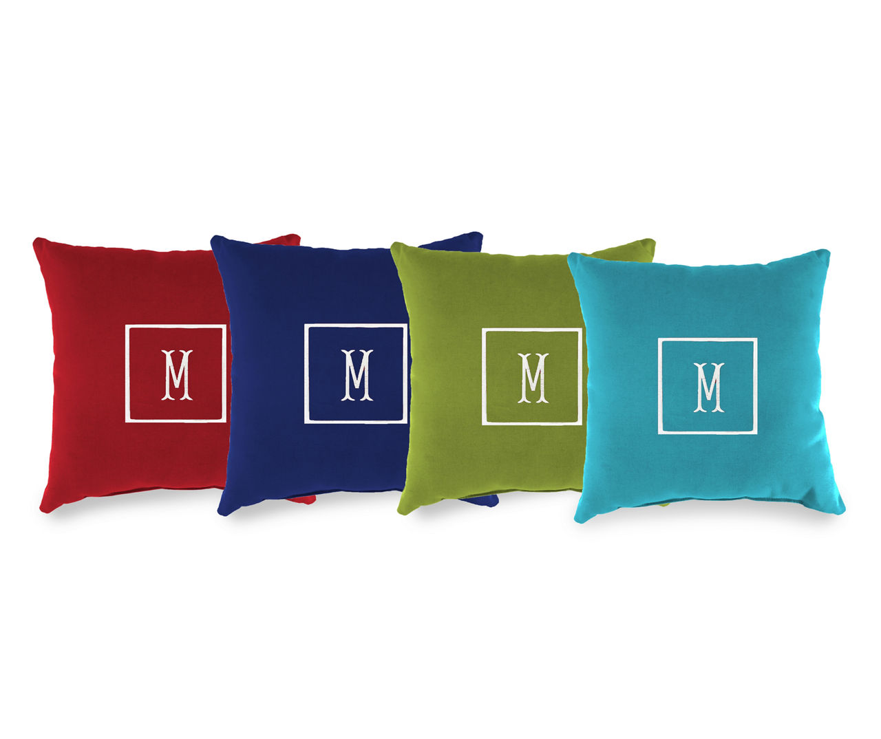 "M" Red Monogram Indoor/Outdoor Throw Pillow