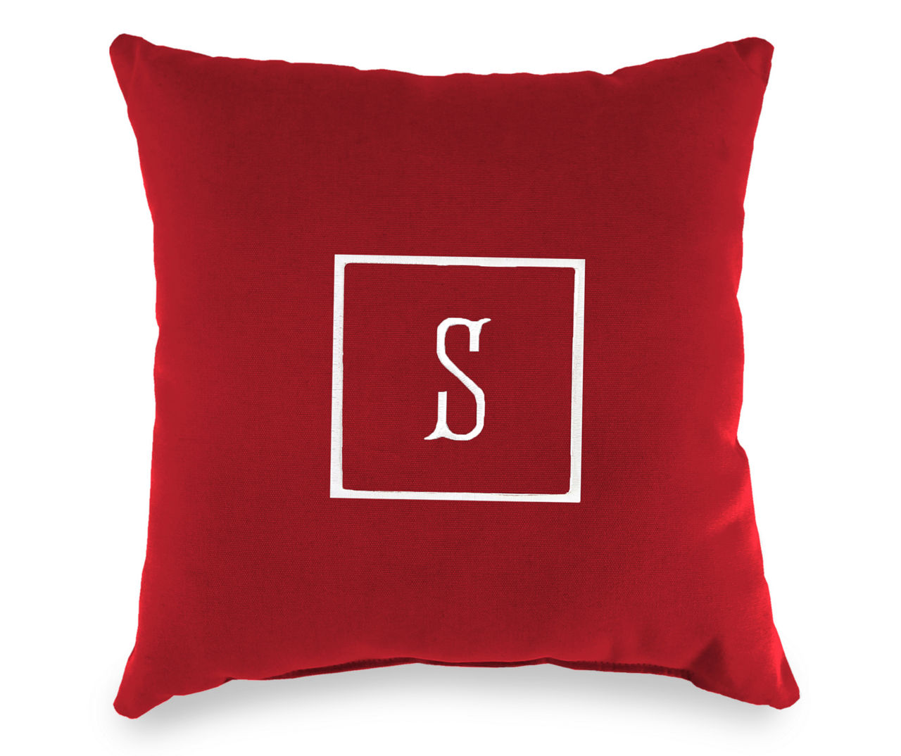 RED S 18 IN SQ MONOGRAM OD PLW