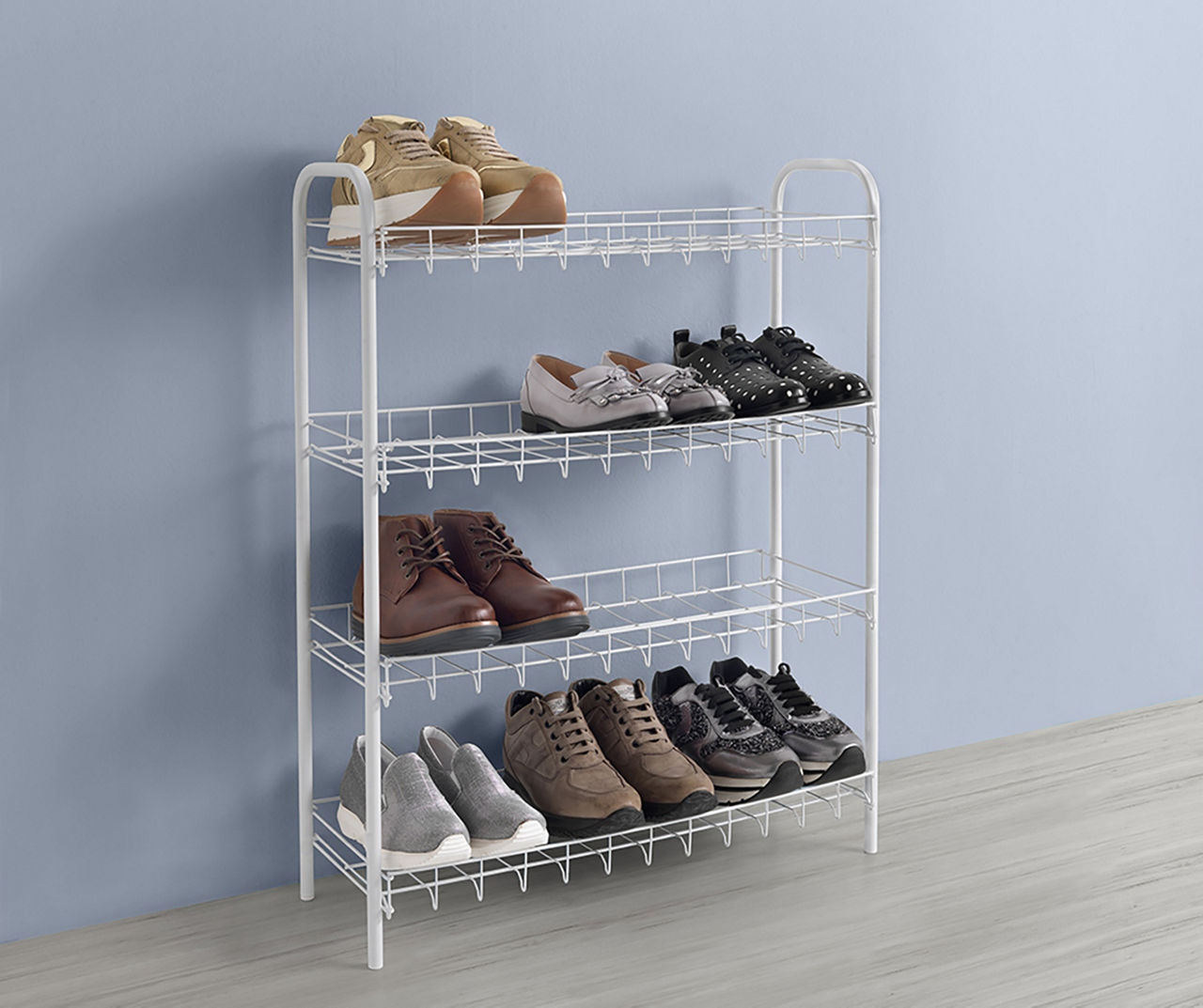 4 Row & 8 Tier Shoes Rack, Organizer For Shoes And Boots, Metal