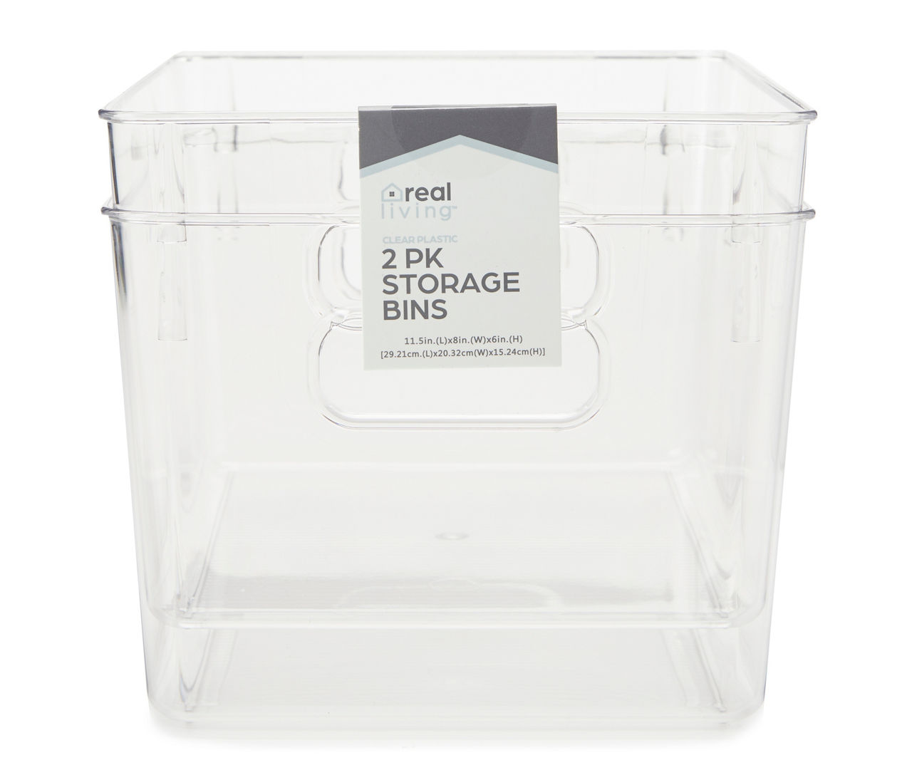 Real Living Clear Plastic Storage Bins, 2-Pack