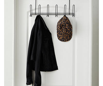 Black 6-Hook Over-the-Door Hanger