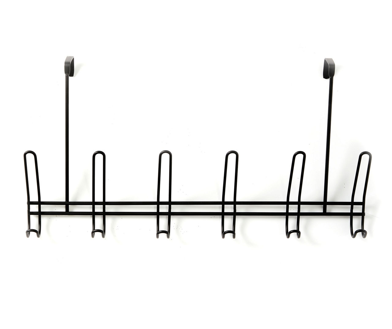 Over The Door Hooks Stainless Steel in Black 40cm with 6 Door Hooks