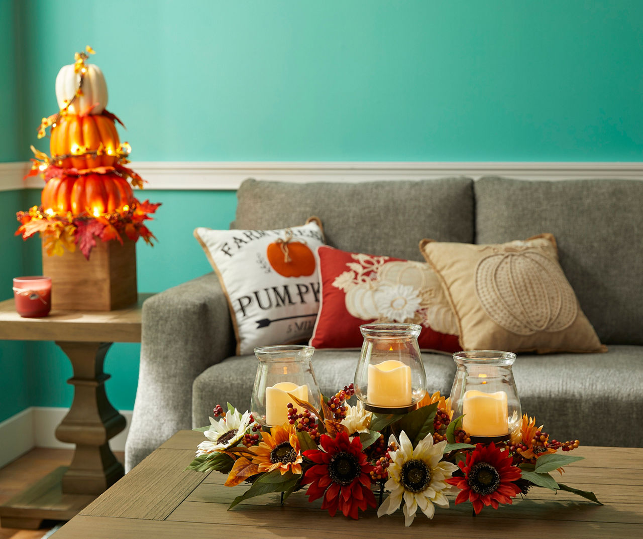 Big Lots Embroidered Pumpkin Throw