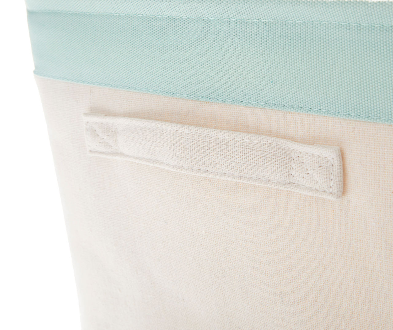 Cream & Light Blue Bone Canvas Bin