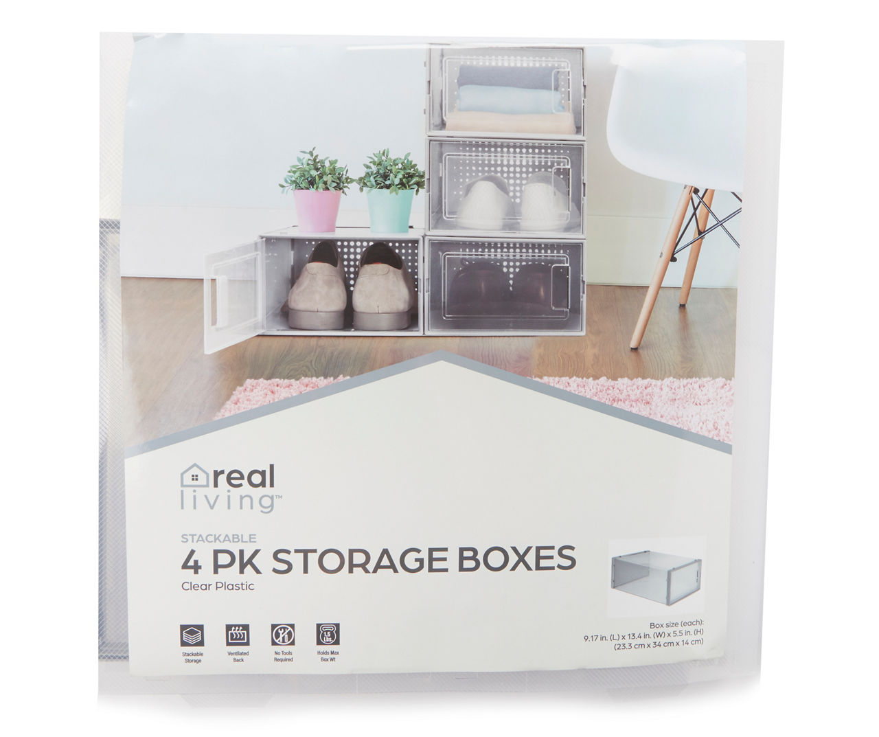 Small Stackable Storage Totes 4-Pack - 4 Pack