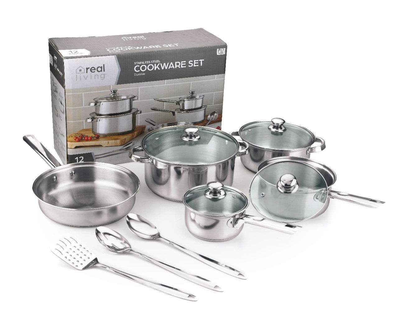 The Clean Store 12 Piece Stainless Steel Cookware Set #420