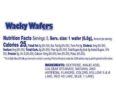 Wacky Wafers Candy, 1.2 Oz.