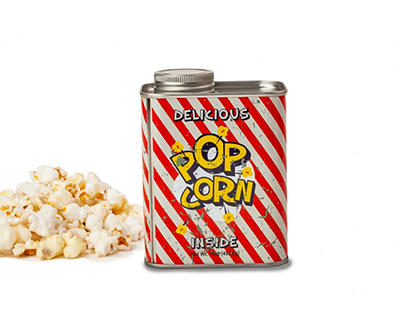 Retro Popcorn Tin, 16 Oz.