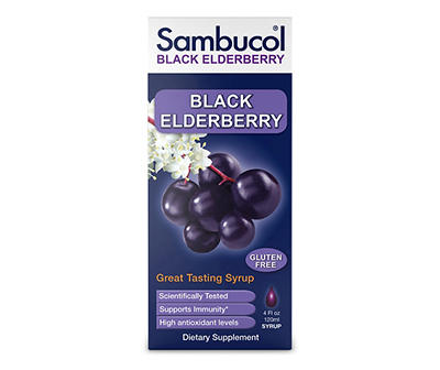 Black Elderberry Syrup Cold and Flu Relief Original, 4 Fl Oz Box