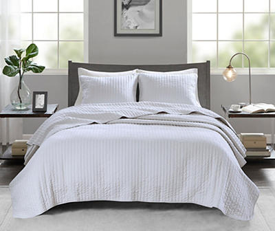 Mitchell White Full/Queen 3-Piece Coverlet Set