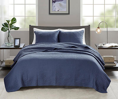 Mitchell Navy Twin/Twin XL 2-Piece Coverlet Set