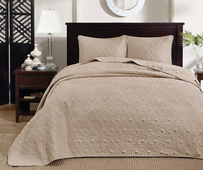 Vancouver Khaki Queen 3-Piece Bedspread Set
