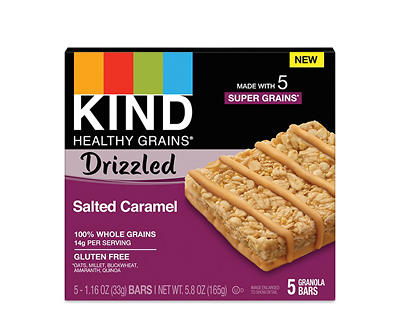 Drizzled Salted Caramel Chunk Granola Bars, 5-Pack