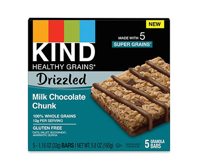 Drizzled Milk Chocolate Chunk Granola Bars, 5-Pack