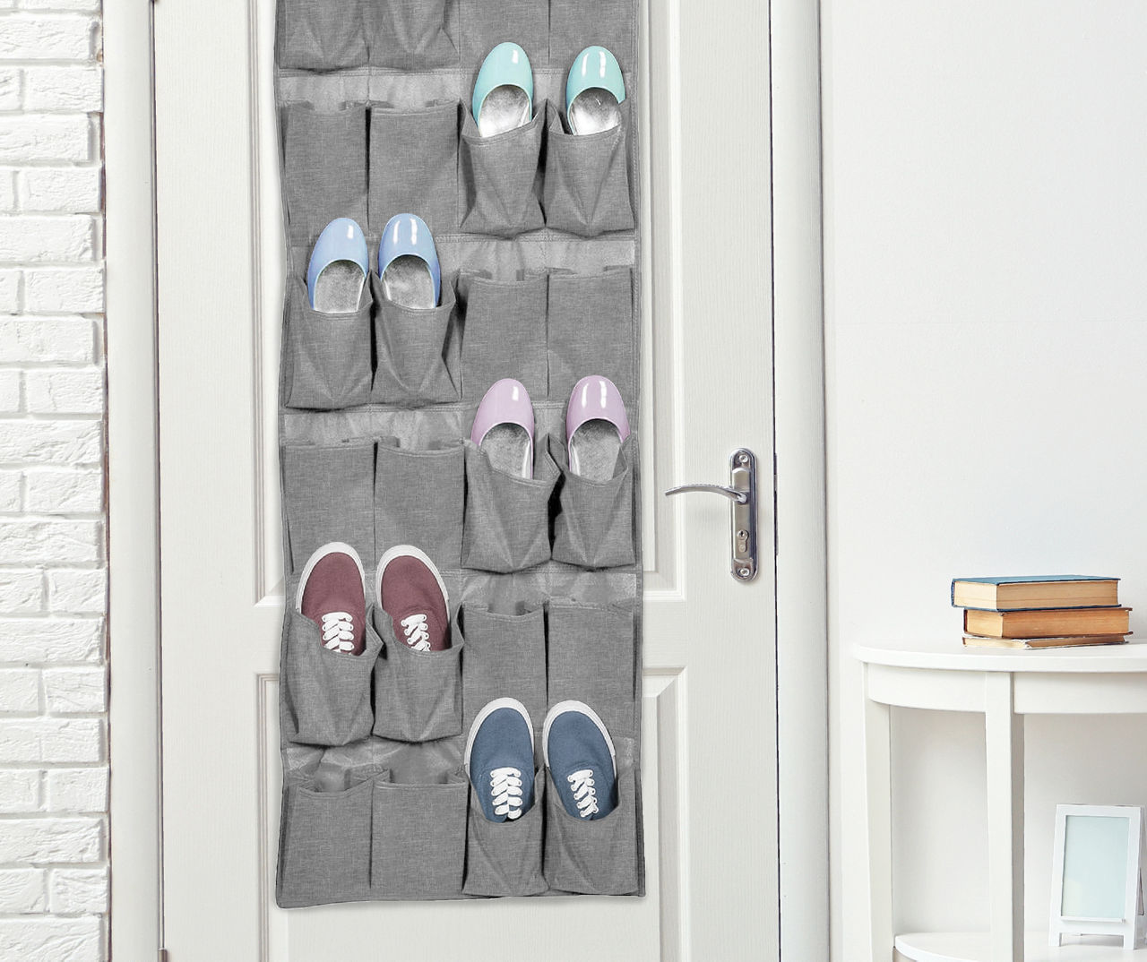 Real Living Gunmetal 12-Tier Over-The-Door Shoe Rack