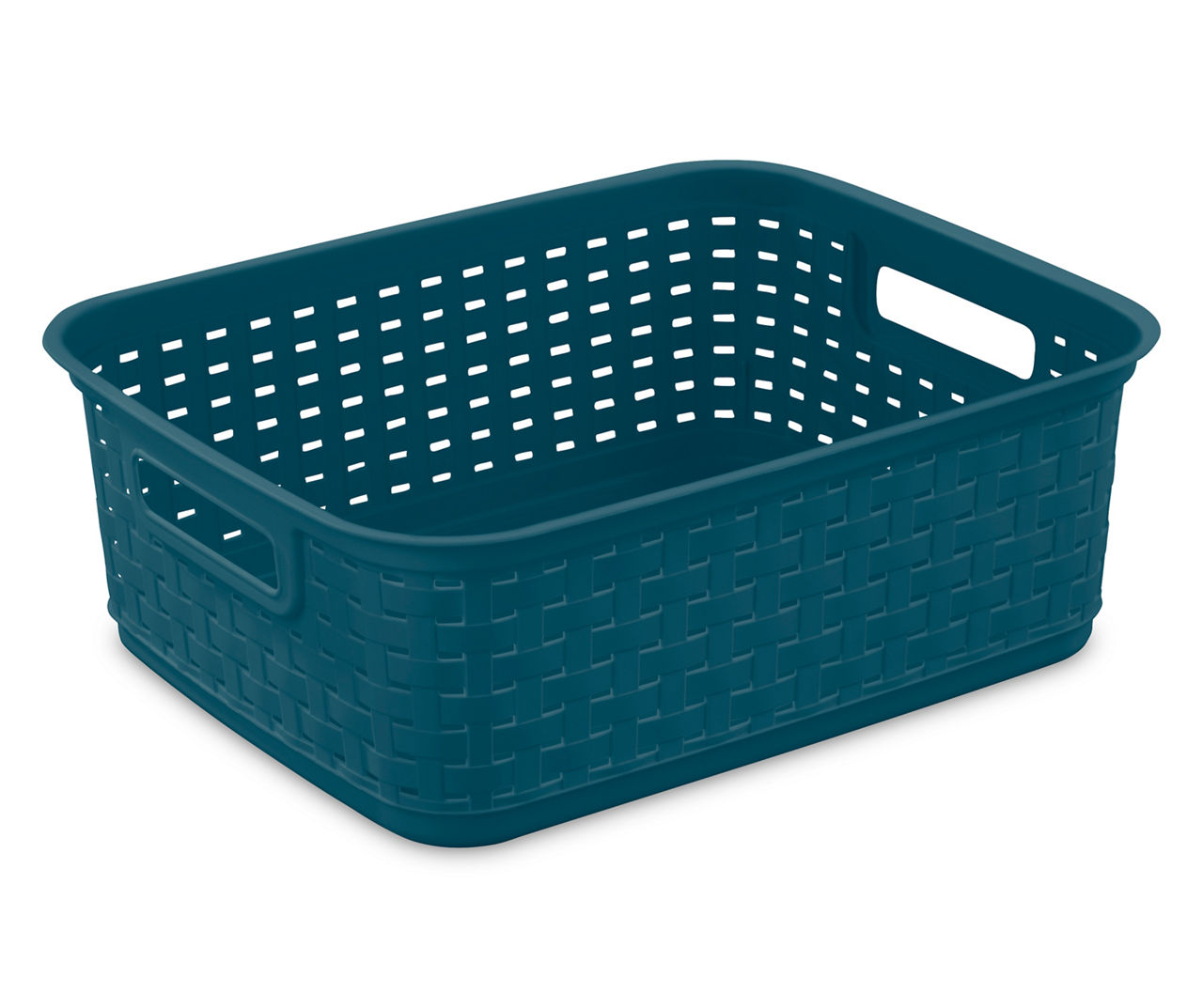 Sterilite Short Blue Weave Plastic Storage Basket