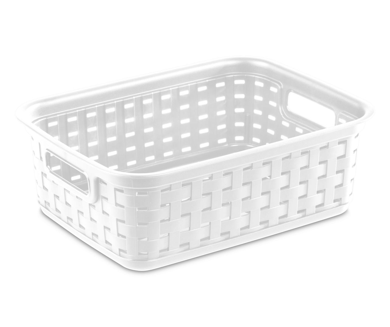 Small White Handled Storage Basket