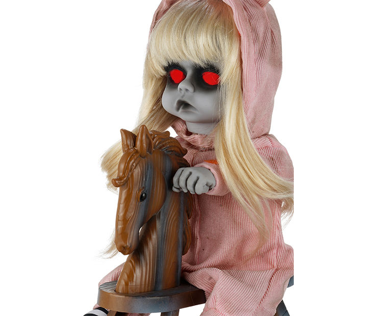 Halloween doll on rocking hot sale horse