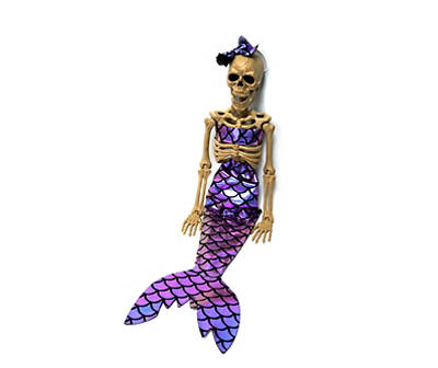16" Mermaid Hanging Skeleton Decor