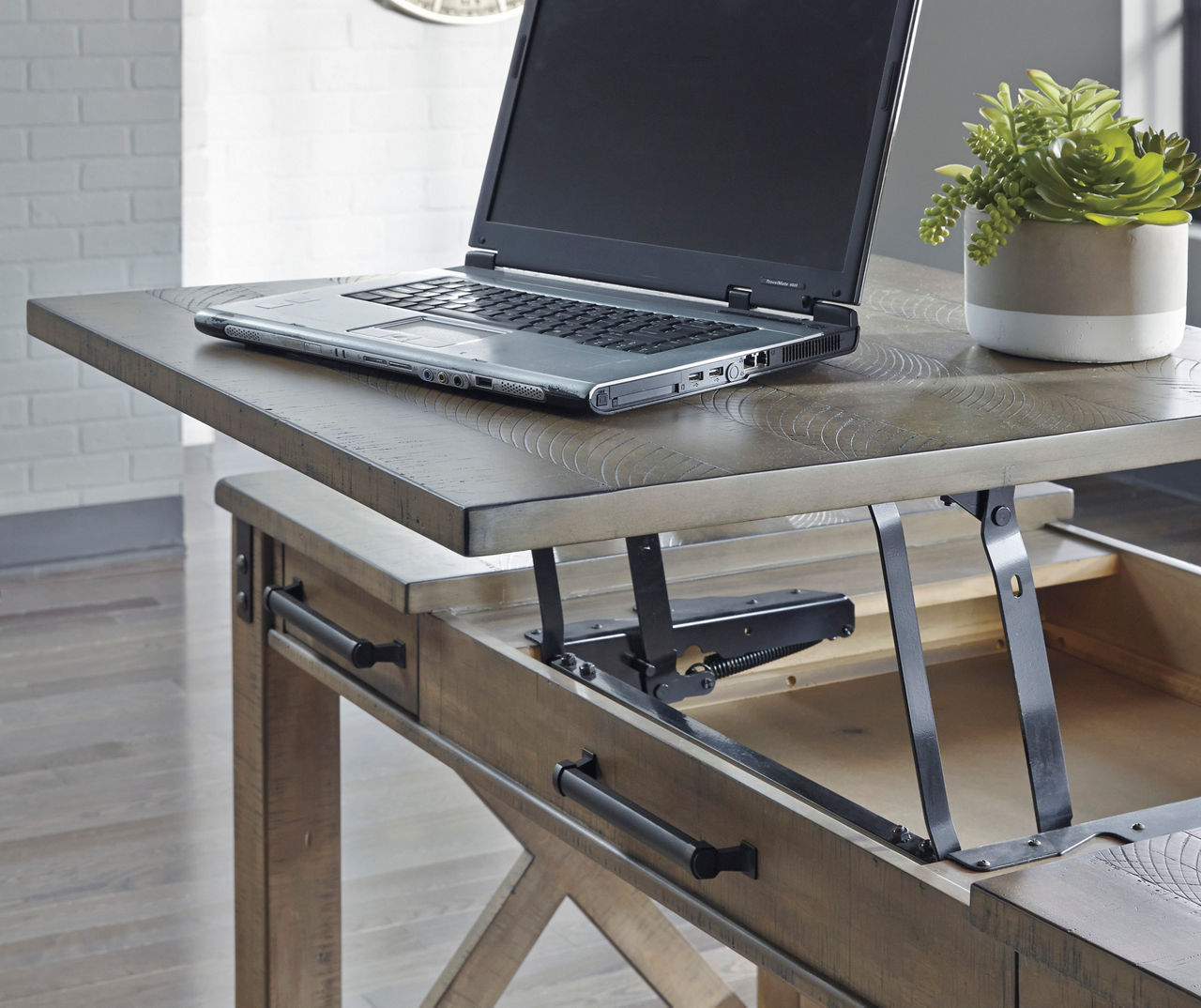 Signature Design by Ashley Aldwin H837-54 Home Office Lift Top Desk/Standing  Desk, Furniture Superstore - Rochester, MN