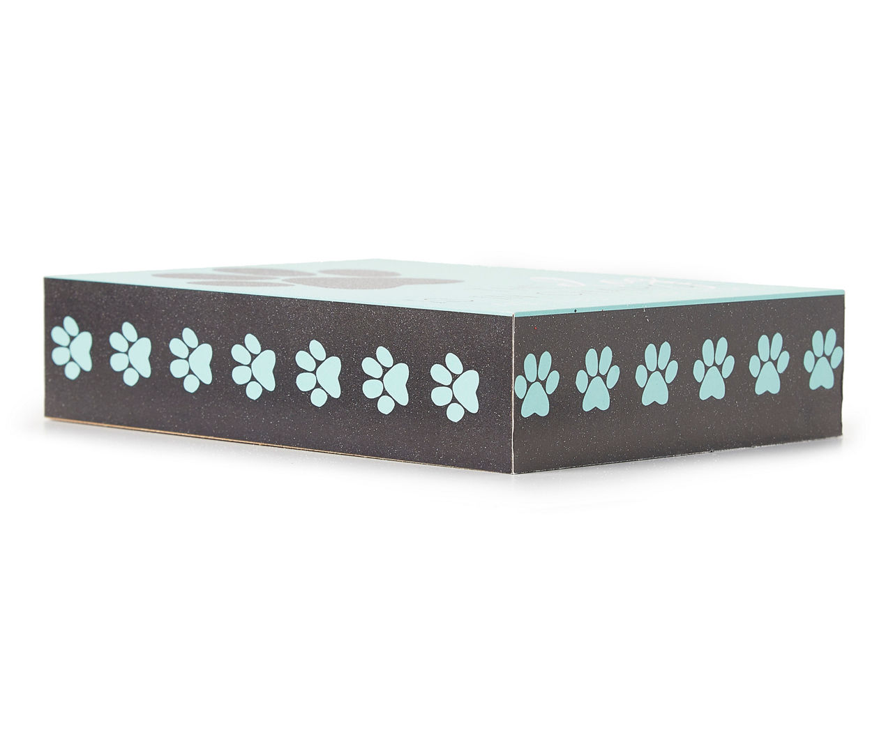"The Dog Is In Charge" Turquoise & Black Paw Print Box Plaque