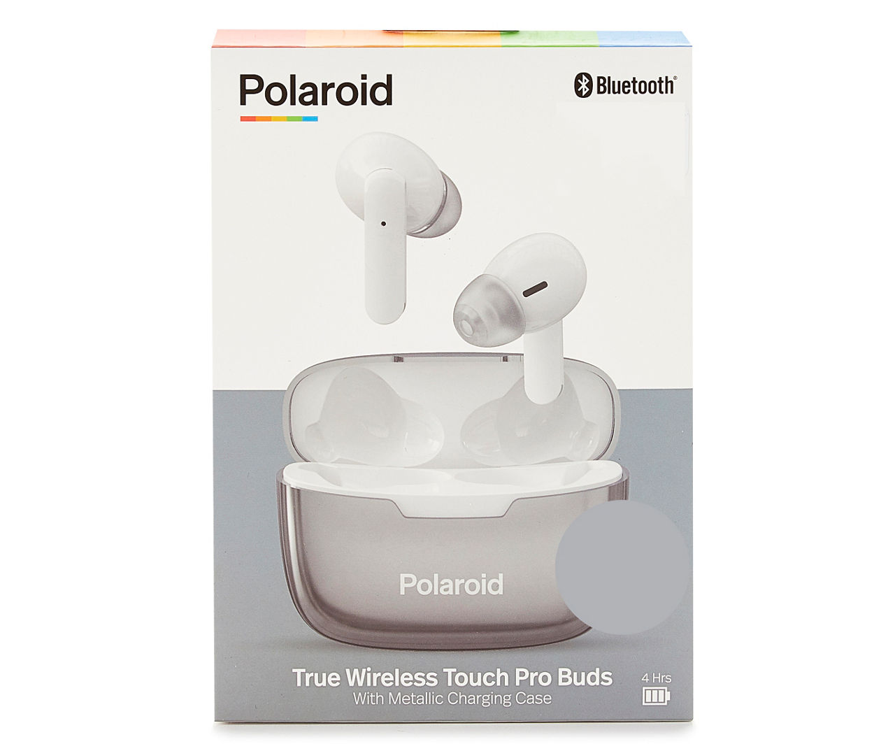 Polaroid Silver Metallic Bluetooth True Wireless Touch Pro Earbuds