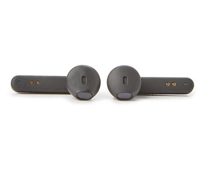 Black Compact Bluetooth True Wireless Earbuds with Charging Case