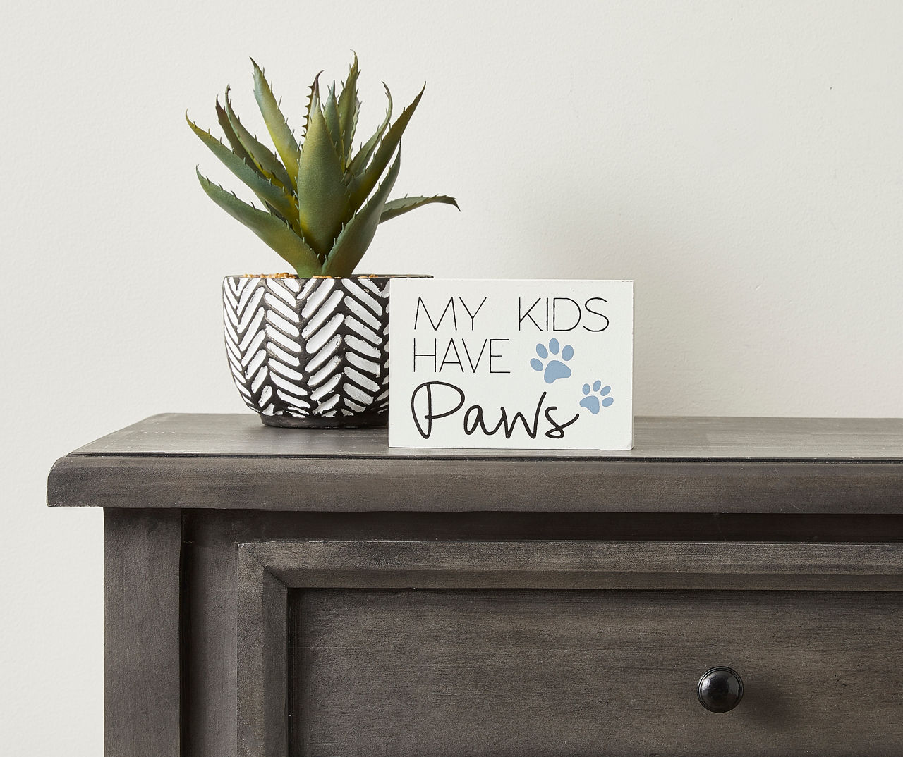 "My Kids Have Paws" Pawprint Mini Block Plaque