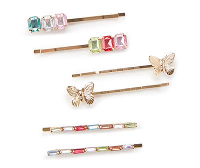 Butterfly Gem 6-Piece Bobby Pin Set