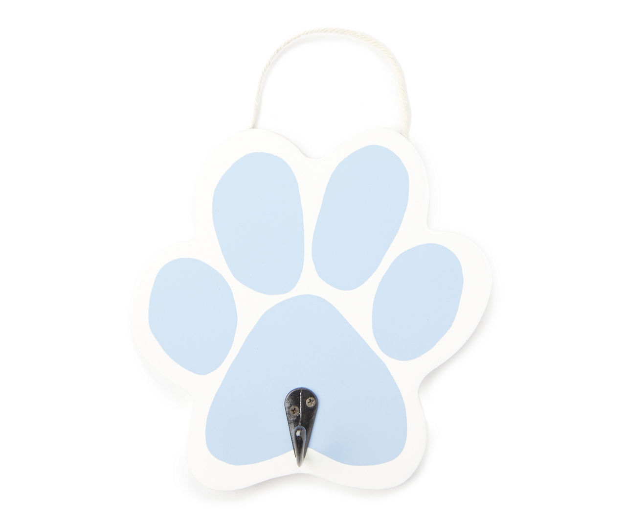 Blue 1-Hook Hanging Paw Print Wall Plaque