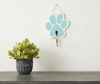 Mint 1-Hook Hanging Paw Print Wall Plaque