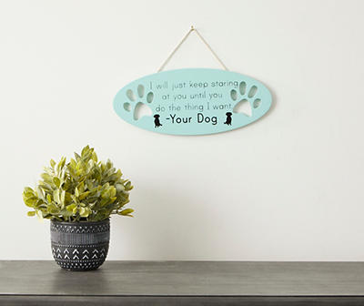 "Your Dog" Cutout Paws Oval Hanging Wall Plaque