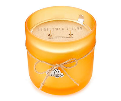 Sunflower Fields Frosted Jar Candle, 12 Oz.