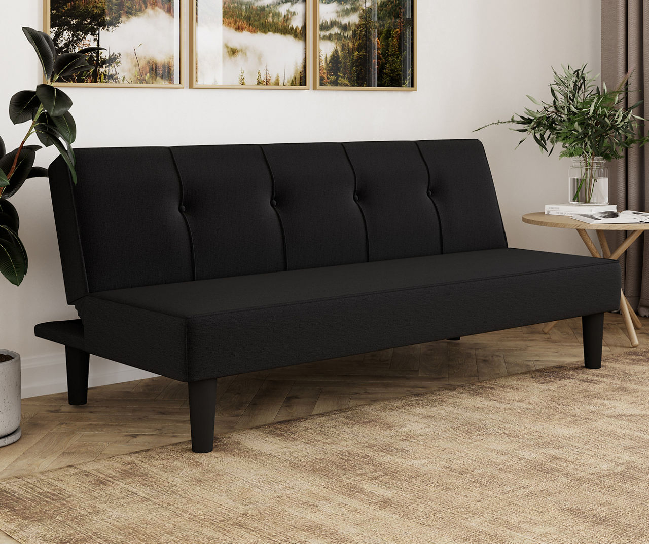 Serta charlie deals black convertible sofa