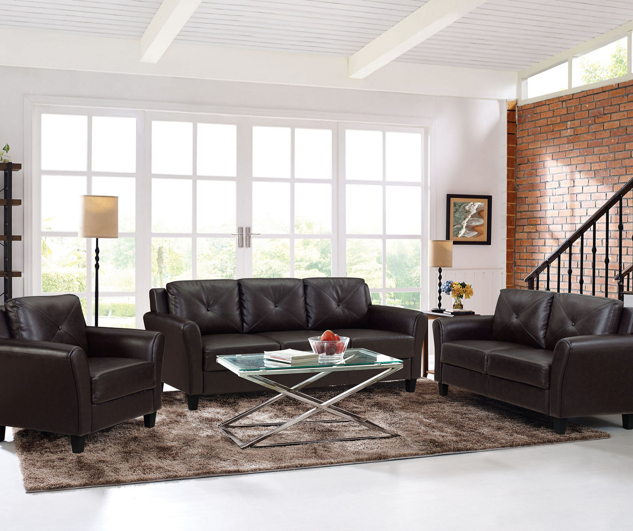 Hayward Java Faux Leather Sofa