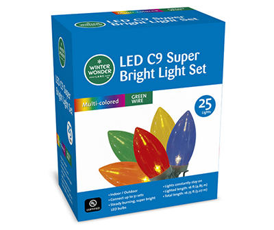 Multi-Color Super Bright LED C9 Light Set, 25-Lights