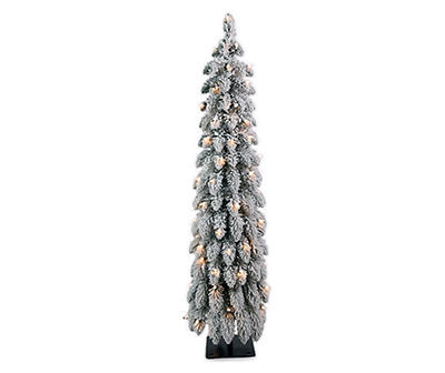4' Alpine Flocked Pre-Lit Artificial Christmas Tree with Clear Lights