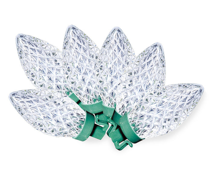 Winter Wonder Lane Diamond Cut LED C9 Light Wheel Set with Green Wire