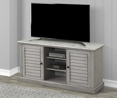 RL 52 WHITE FAUX MARBLE TV STAND