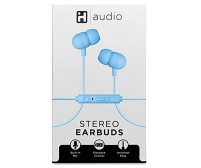 Blue Stereo Wired Earbuds