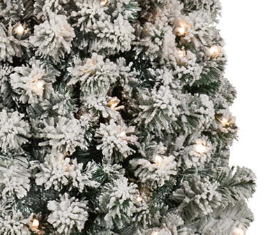 9' Flocked Deluxe Cashmere Pencil Pre-Lit Artificial Christmas Tree with Clear Lights