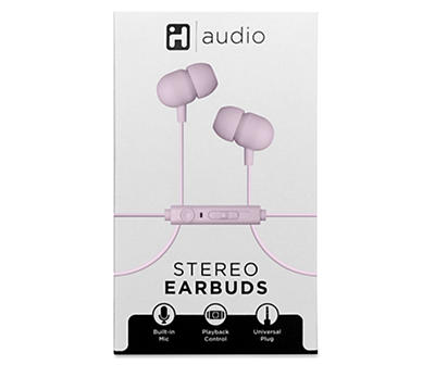 Pink Stereo Wired Earbuds