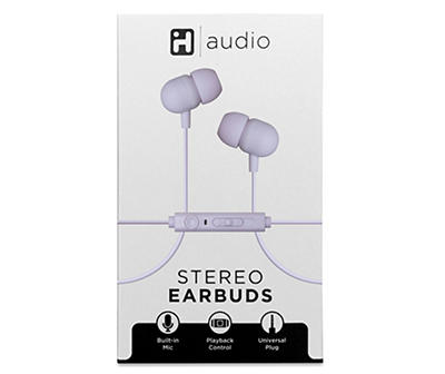Purple Stereo Wired Earbuds