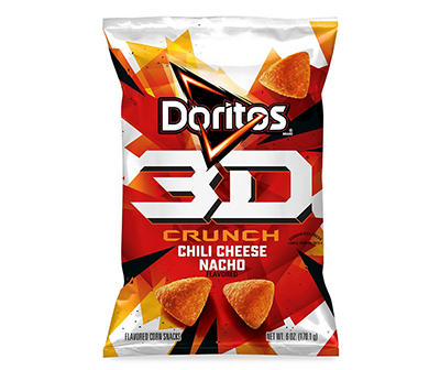Doritos 3D Crunch Corn Snacks Chili Cheese Nacho Flavored 6 Oz