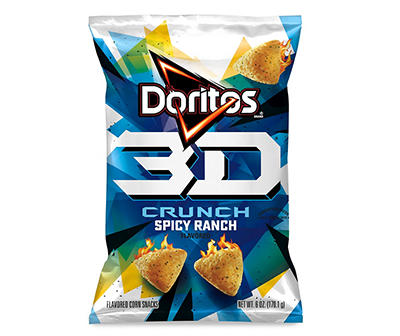 Doritos 3D Crunchy Flavored Corn Snacks Spicy Ranch Flavored 6 Oz