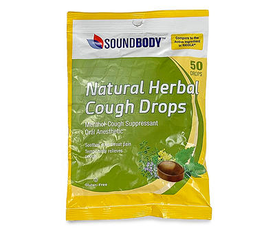 Natural Herbal Cough Drops, 50-Count