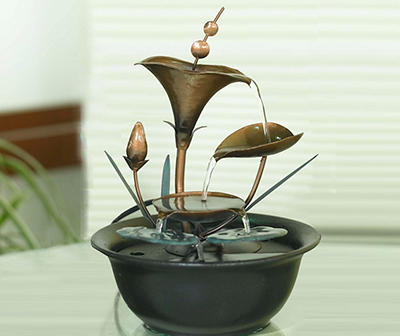Pond Flower Tabletop Water Fountain